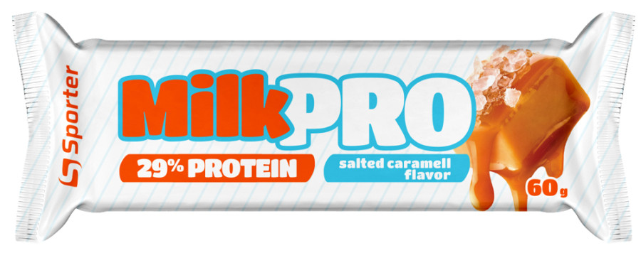 Батончик Sporter Protein Bar Milk Pro salted caramel flavor 60g