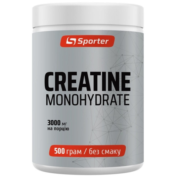 Креатин 100% чистий моногідрат, Sporter, Creatine monohydrate - 500 г