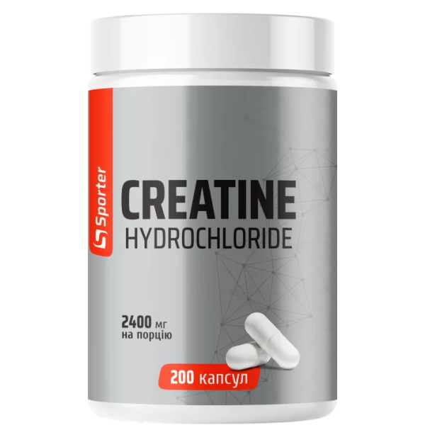 Креатин високої біодоступності (гідрохлорид), Sporter, Creatine hydrochloride - 200 капс